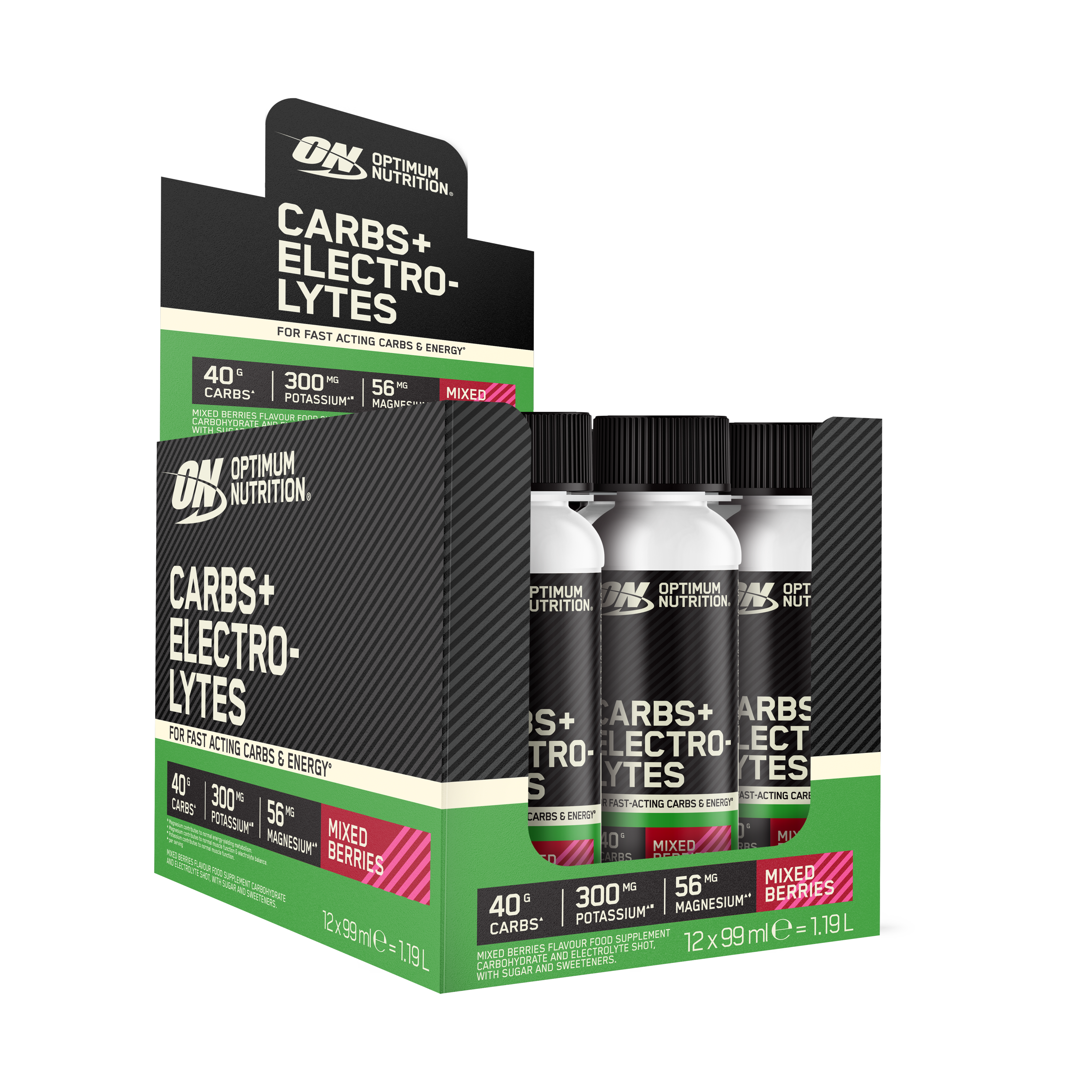 Optimum Nutrition Carbs Shot électrolytes berries 12x99 ml