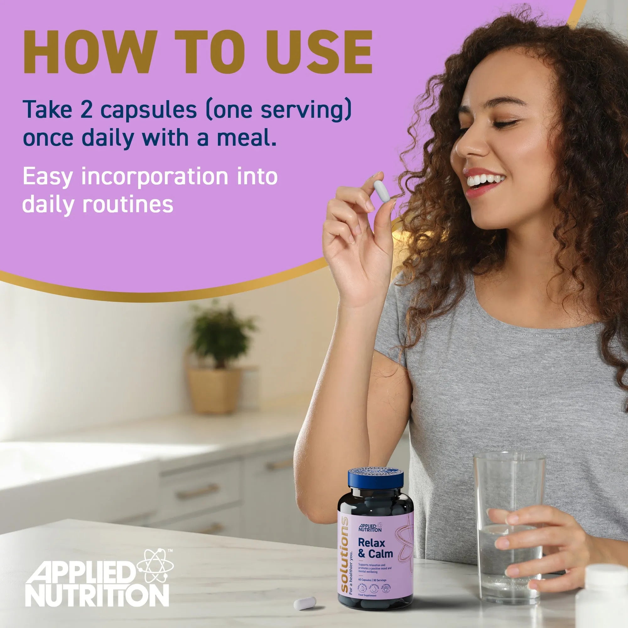 Applied Nutrition Relax & Calm Gélules Ashwagandha 60 Gélules