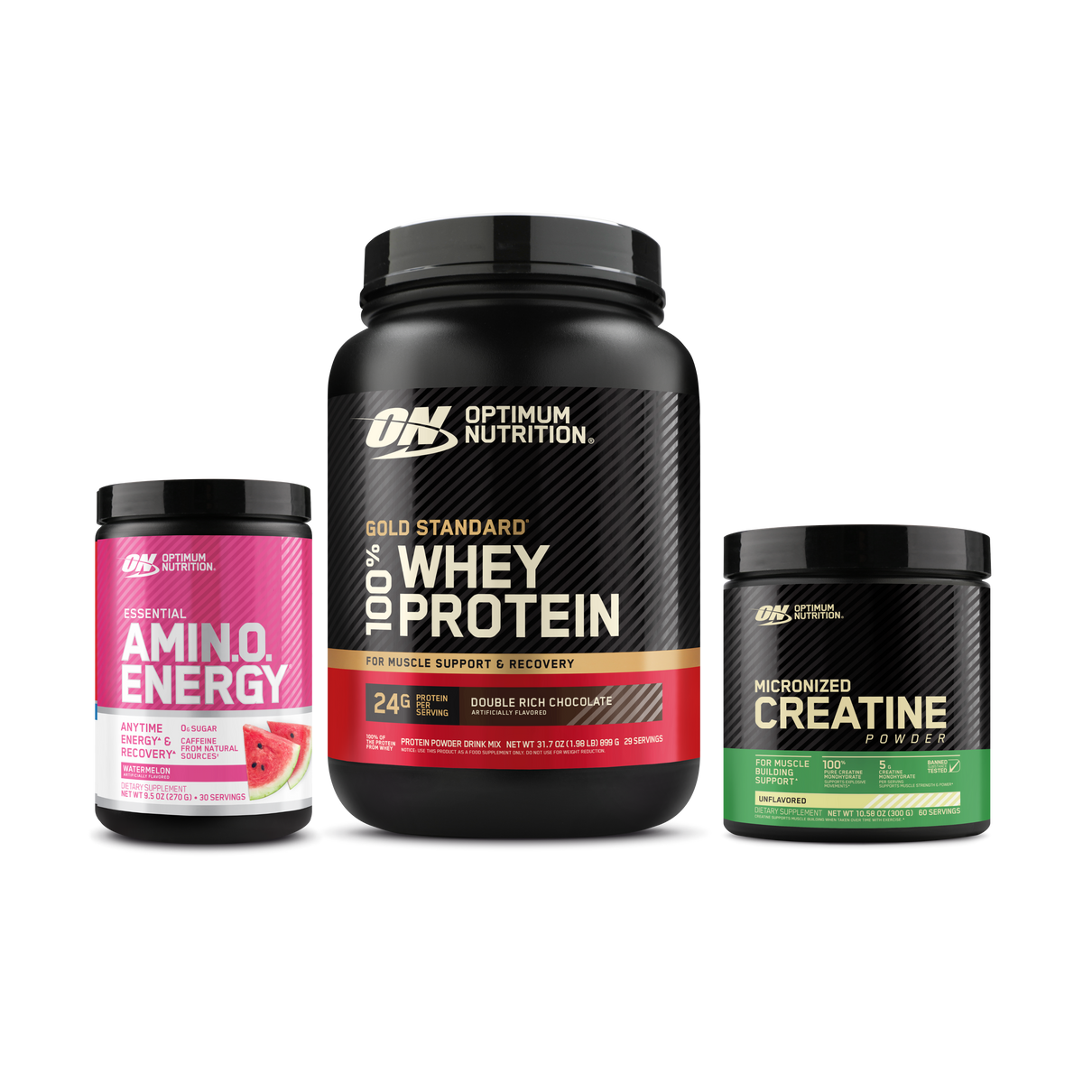 Optimum Nutrition Starter Bundle whey créatine amino pack