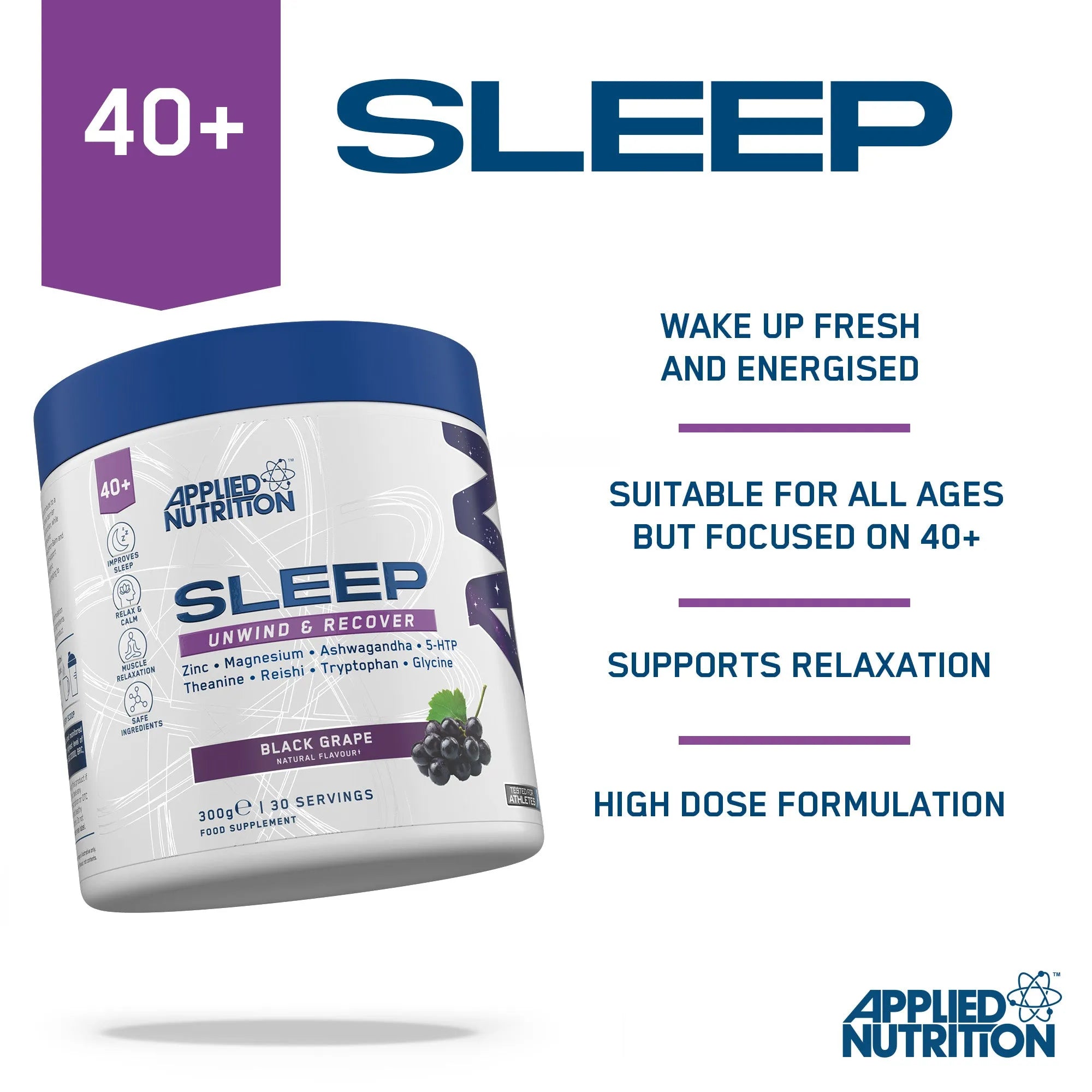 Applied Nutrition Sleep Support poudre sommeil 300 g mixed berry