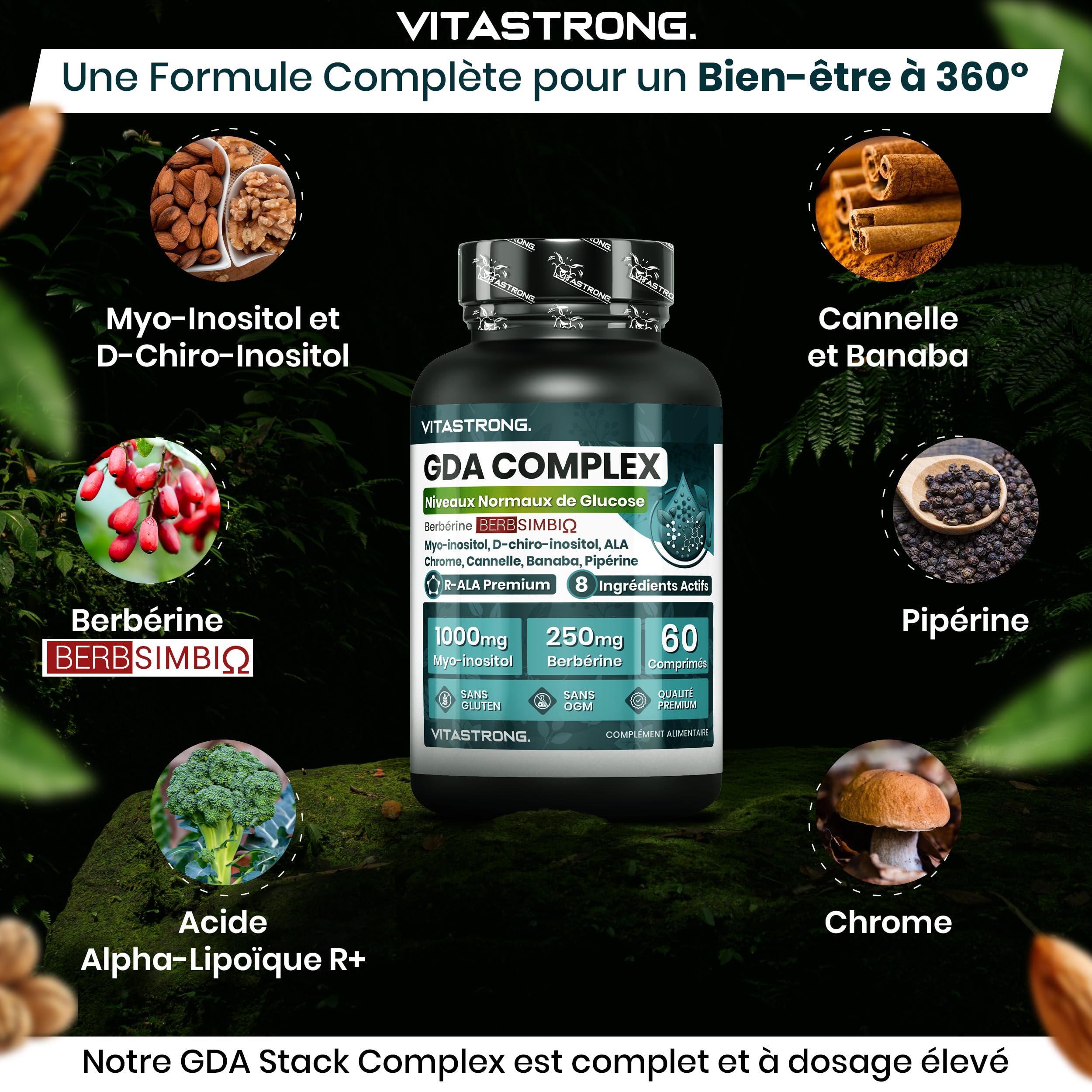 Vitastrong Vitalité Berbérine GDA Complex 250 mg 60 cpr