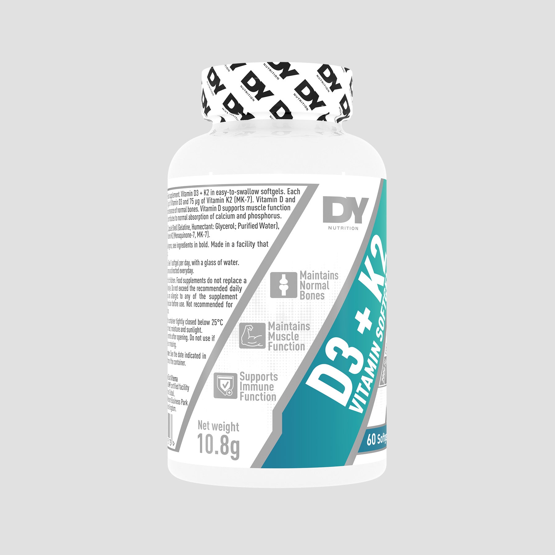 DY Nutrition D3 + K2 vitamines 60 gélules immunité