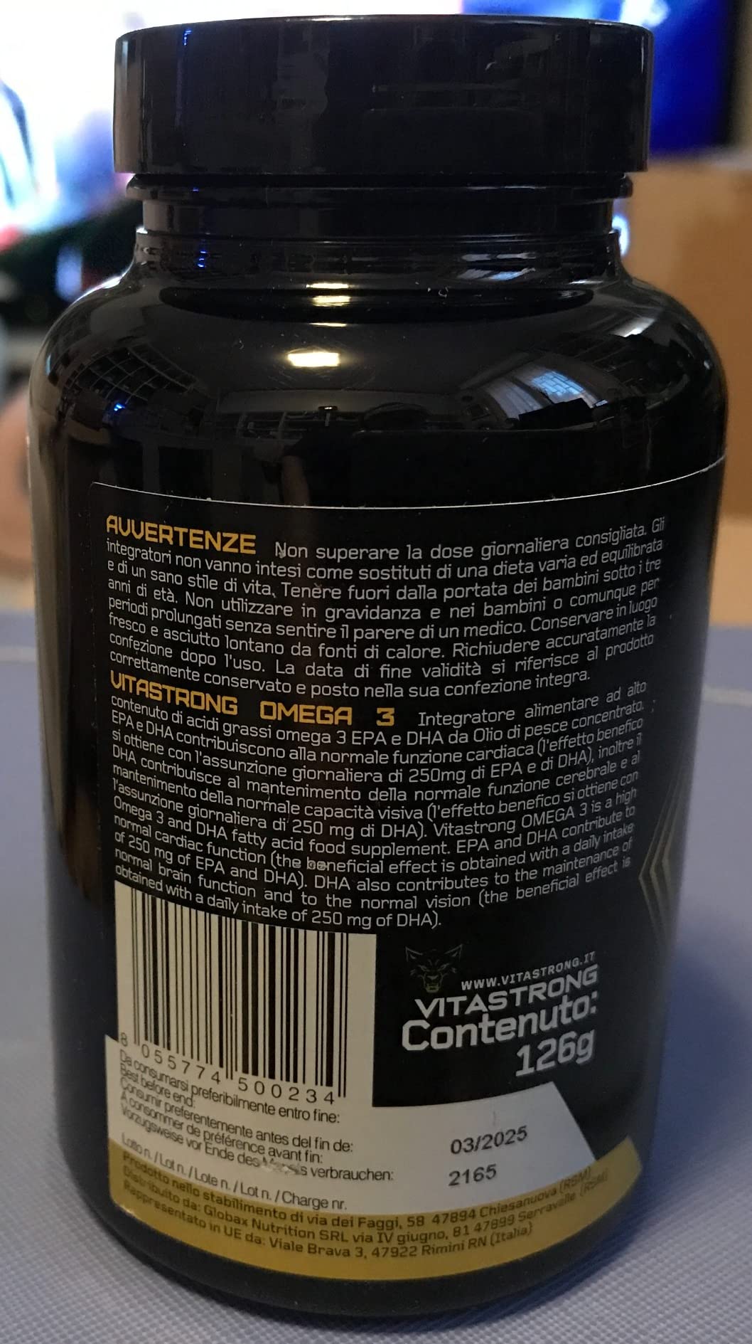 Vitastrong Omega 3 2000 mg gélules EPA DHA 90 cps cœur