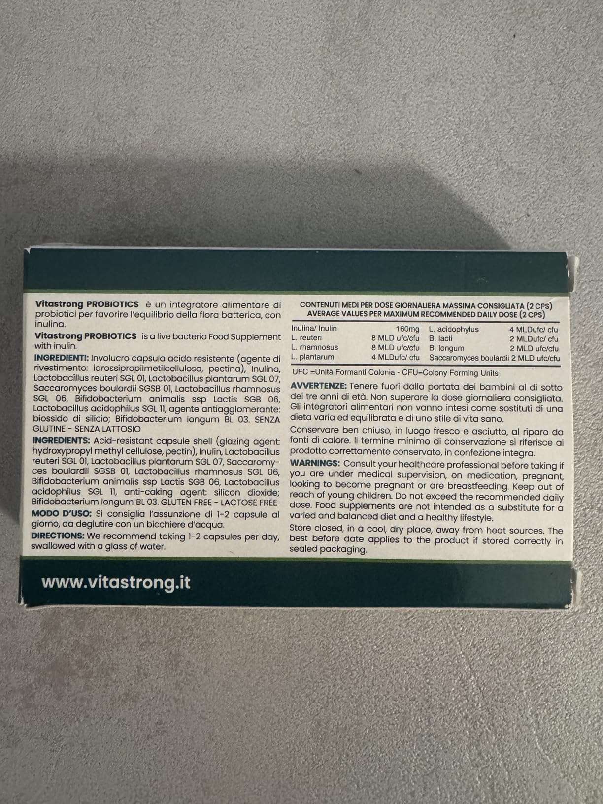 Vitastrong Probiotique Flore Intestinale 30 Milliards UFC 30 Gélules
