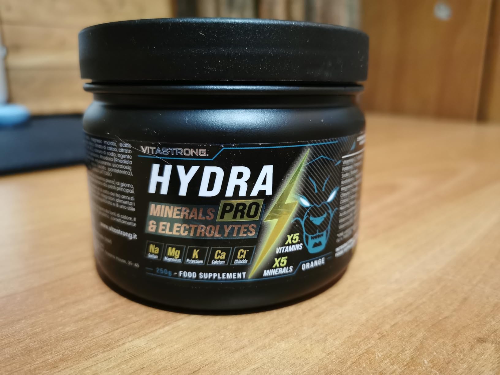 Vitastrong Hydra Pro Électrolytes en Poudre Orange 250g 5 Minéraux