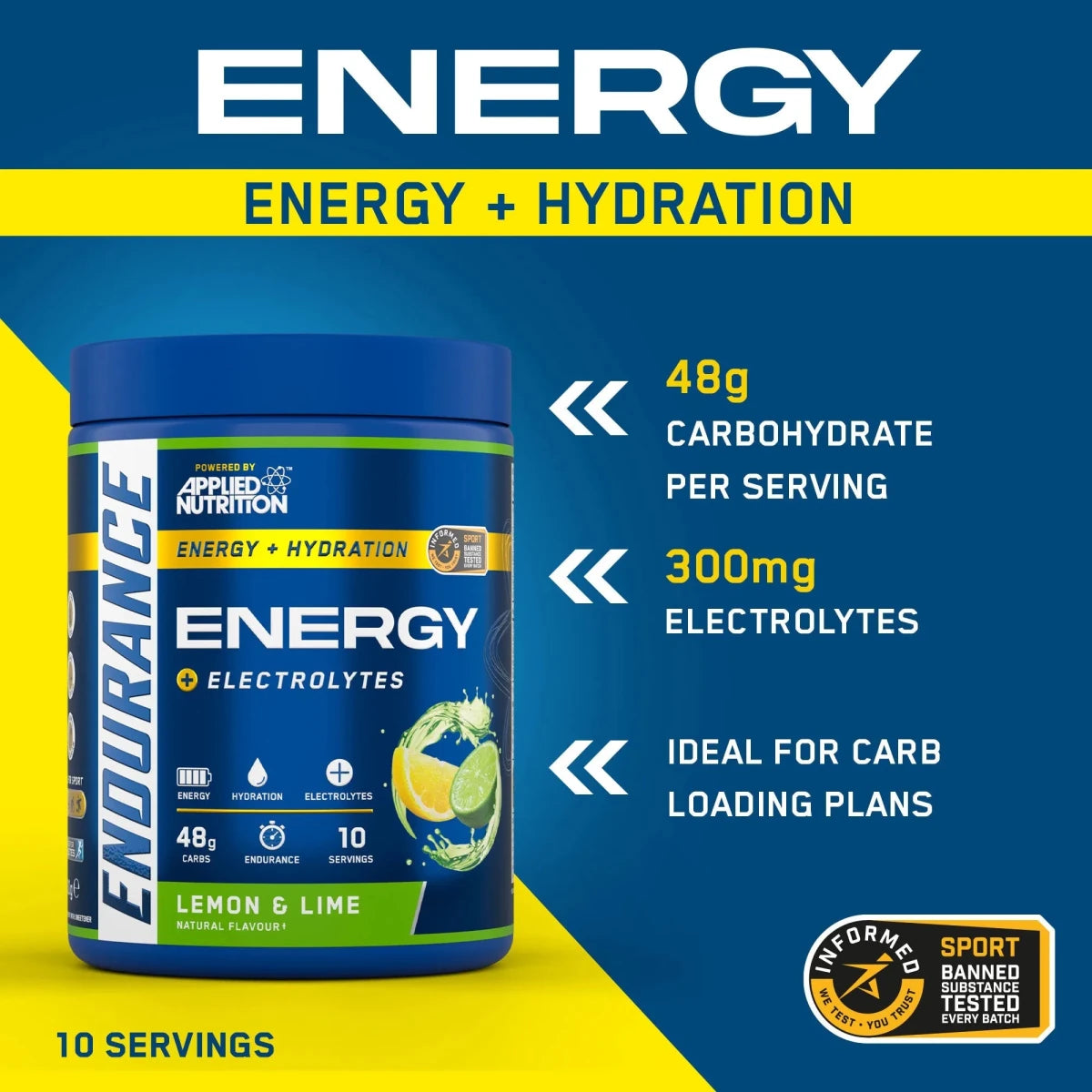Applied Nutrition Endurance Energy Hydration poudre Blackcurrant 500g