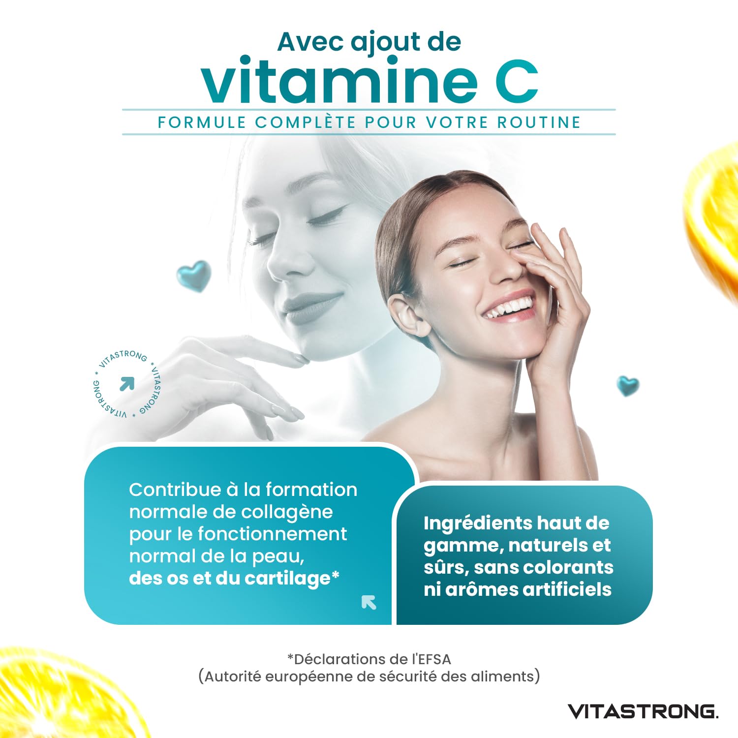 Vitastrong Collagène Marin acide hyaluronique 180 comprimés