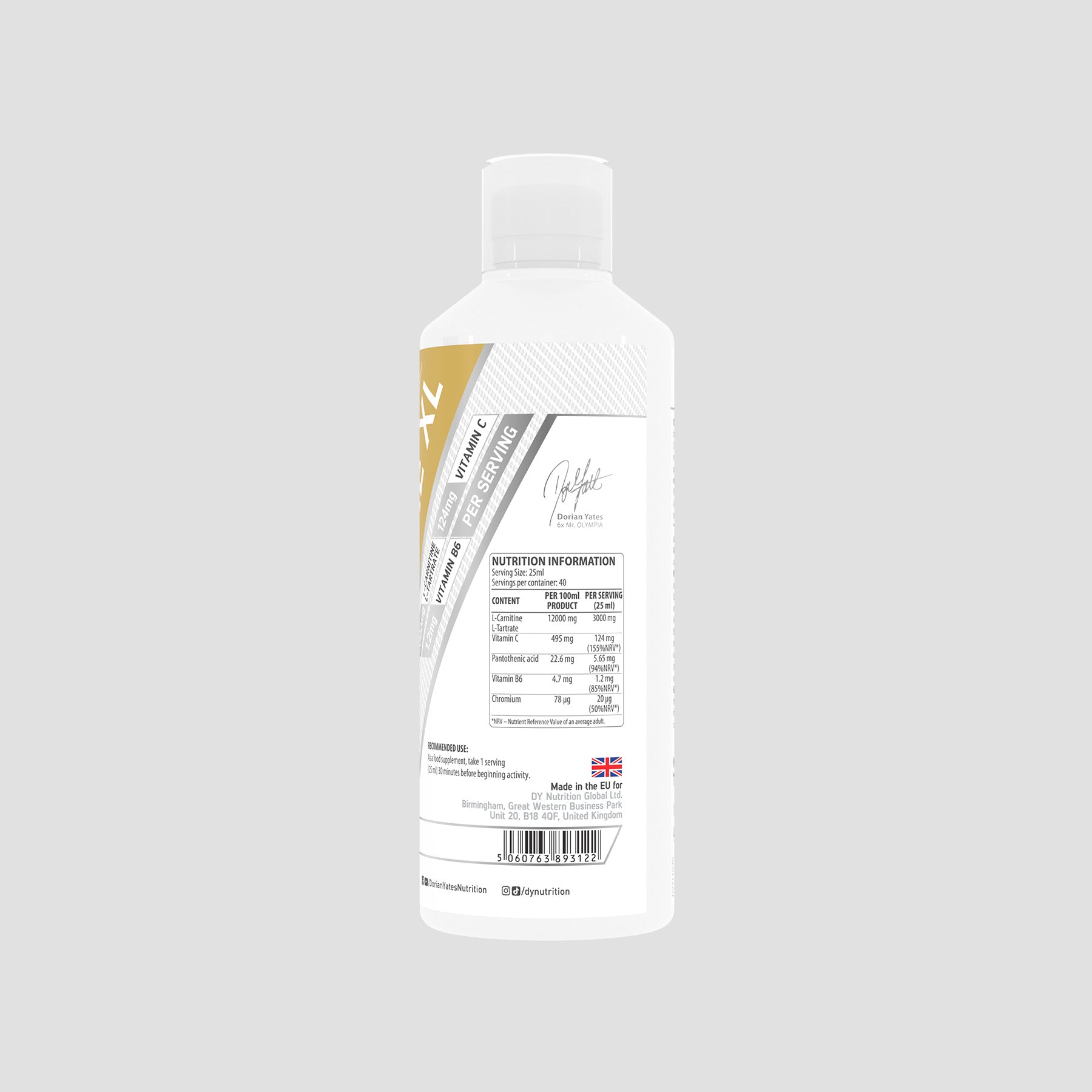 L-Carnitine XL DY Nutrition carnitine liquide 1 L mangue