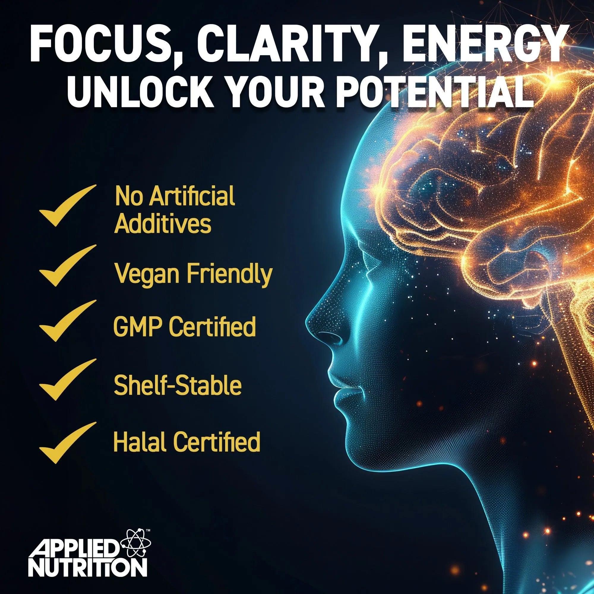 Applied Nutrition Brain Fuel gélules concentration 60 gélules