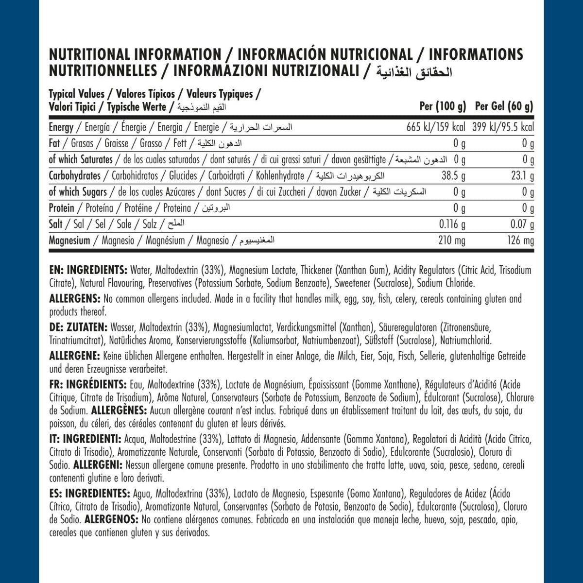 Applied Nutrition Endurance Gels isotoniques 6x23g glucides