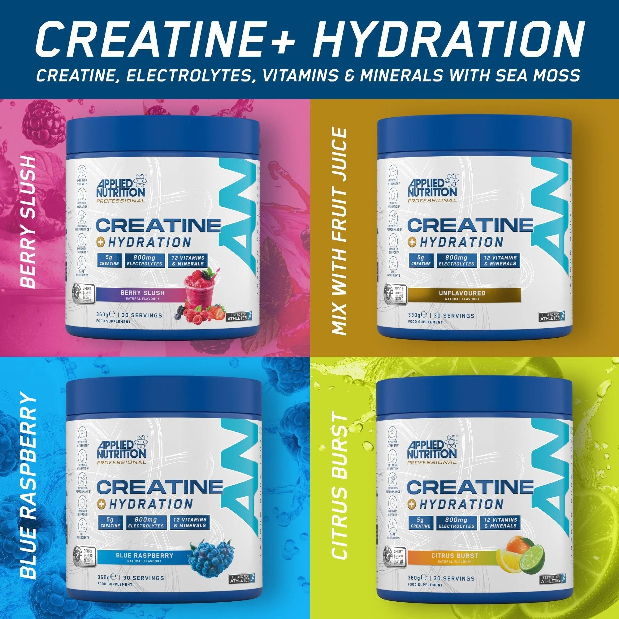 Applied Nutrition Creatine + Hydration Poudre 330g Nature