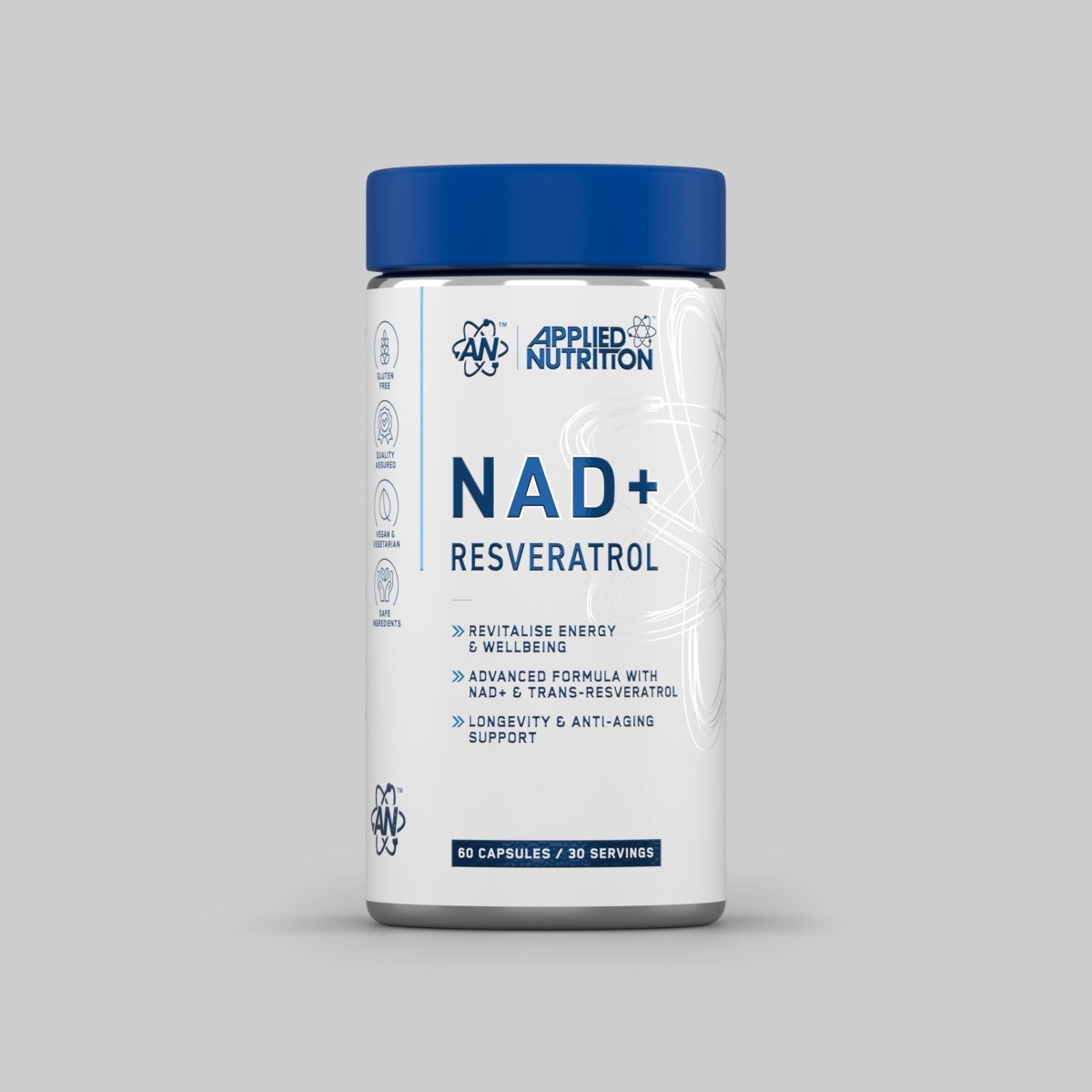 Applied Nutrition NAD+ Resveratrol 60 gélules vitamine C énergie