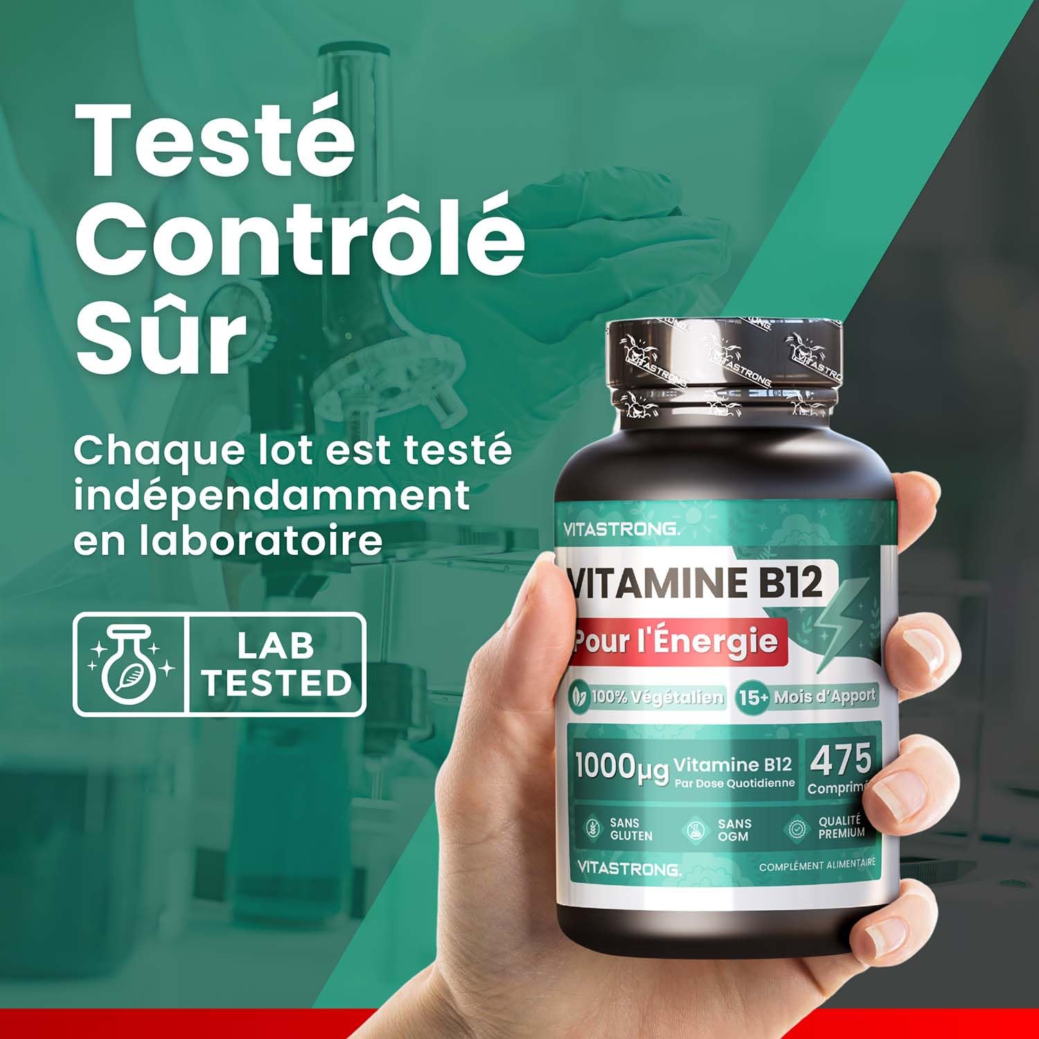 Vitastrong Vitamine B12 1000 mcg comprimés 475 cpr vegan