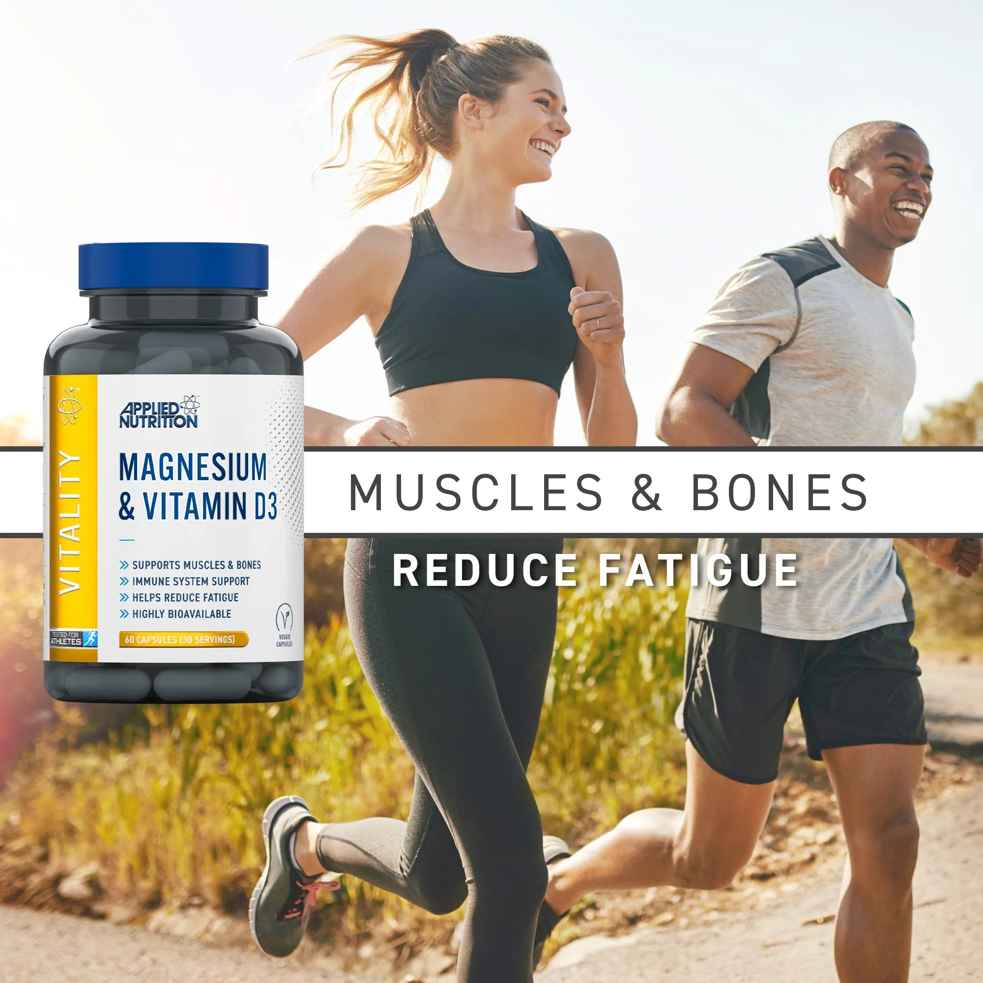 Applied Nutrition Magnésium Vitamine D3 60 gélules