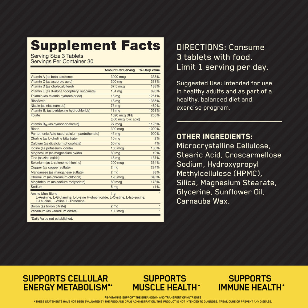 Optimum Nutrition Opti-Men multivitamine homme 30 actifs