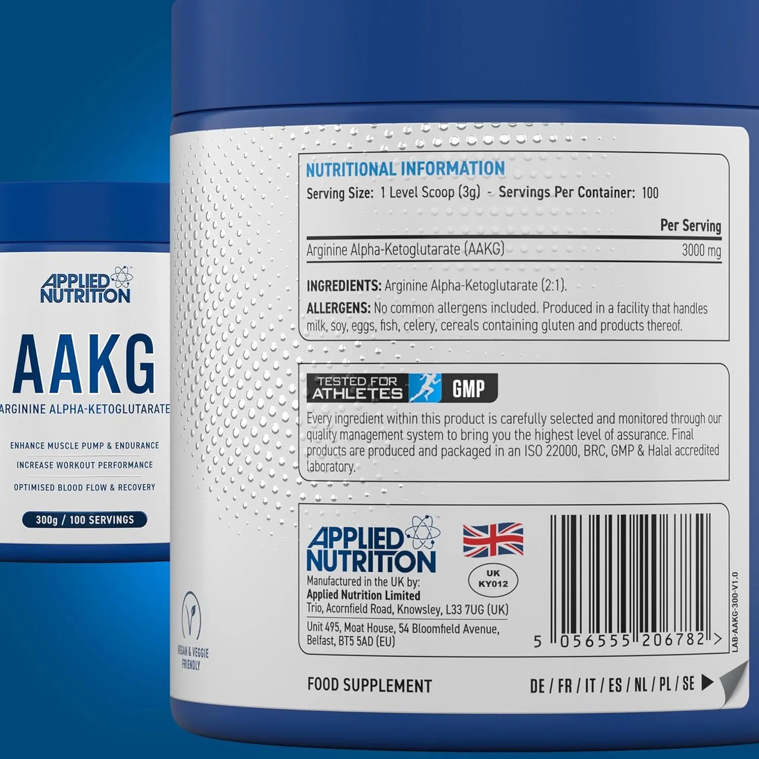 Applied Nutrition AAKG 300g poudre 100 doses pump