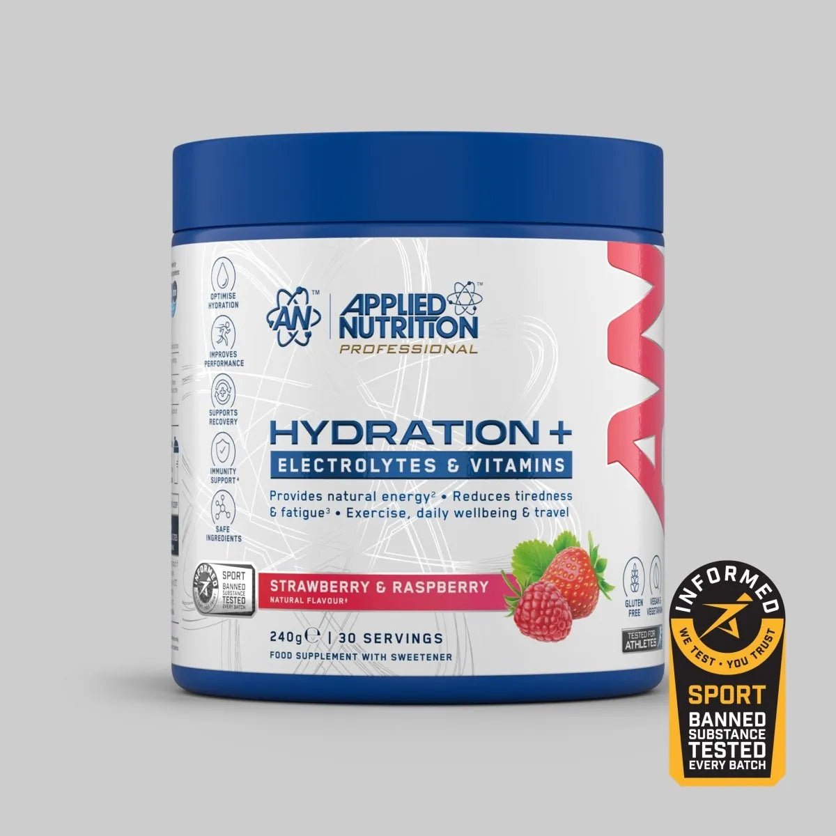 Applied Nutrition Hydration+ Poudre Électrolytes Tropical Vibes 240g