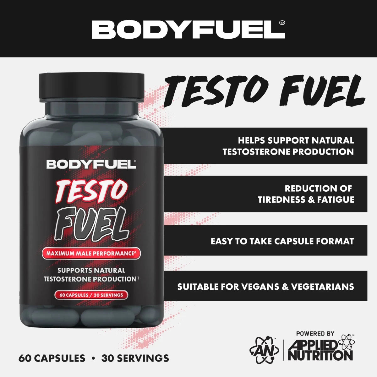 Applied Nutrition BodyFuel TestoFuel 60 gélules homme