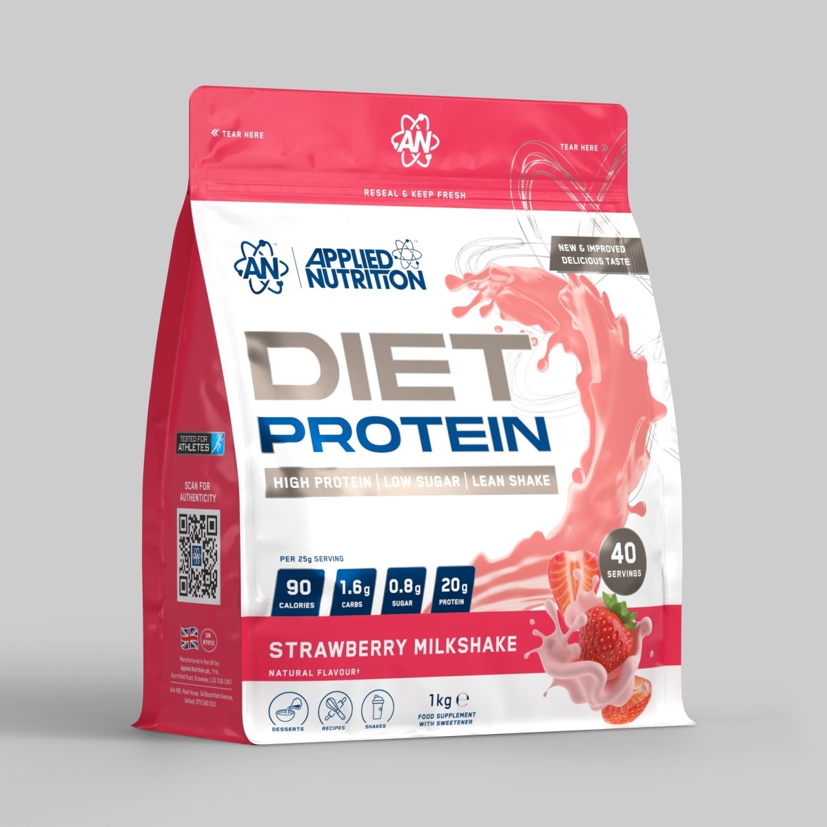 Applied Nutrition Diet Whey Protéine 1kg Fraise Minceur