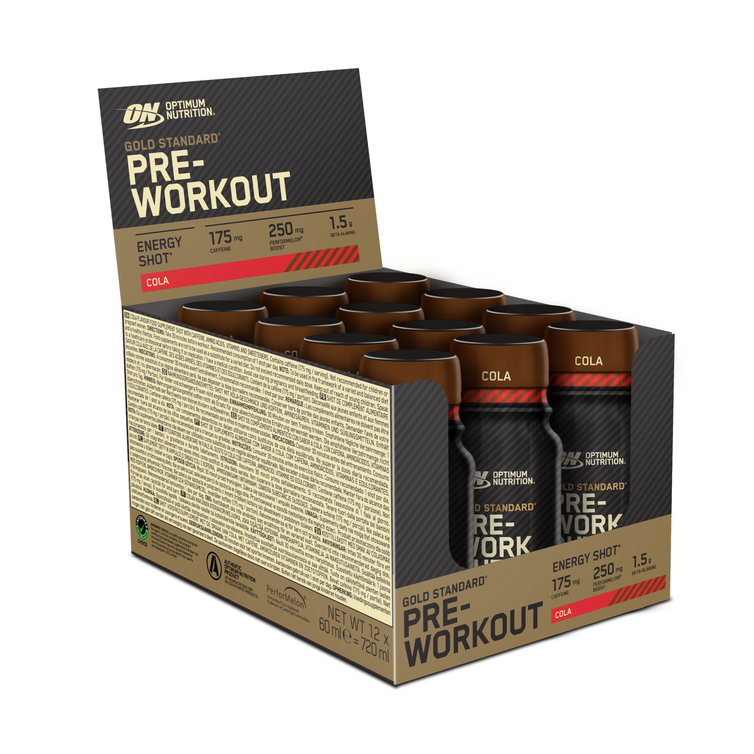 Optimum Gold Standard Pre-Workout Shot Cola 60 ml Caféine