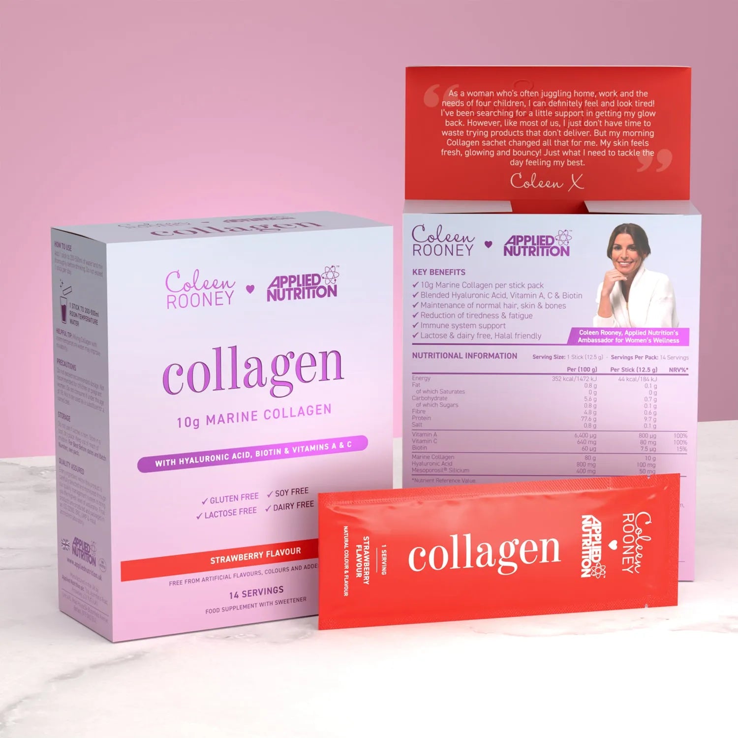 Coleen Rooney Marine Collagen collagène marin fraise 14 sticks