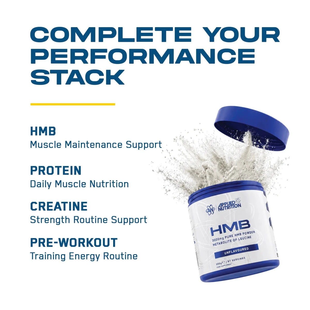 Applied Nutrition HMB poudre récupération 200 g 67 doses