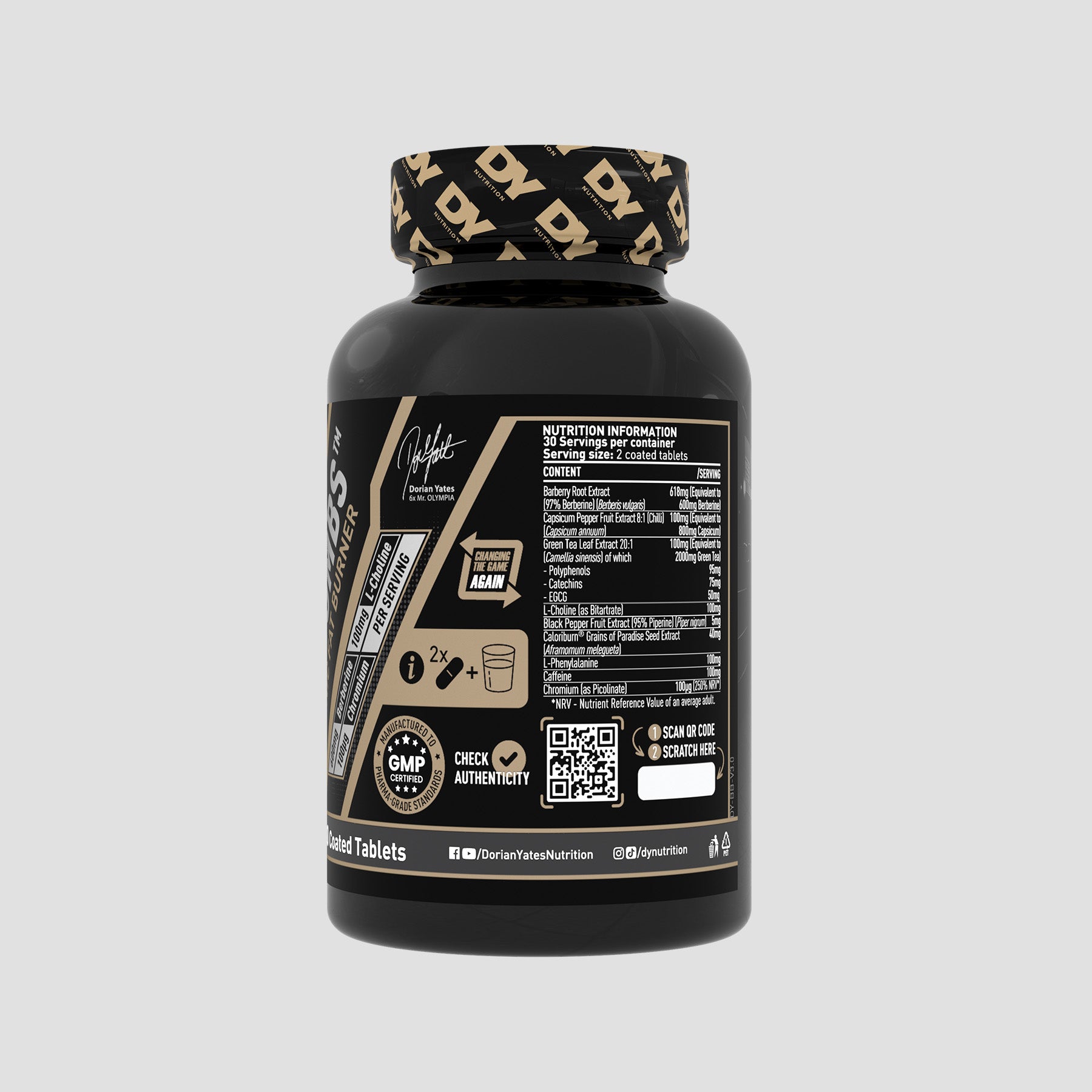DY Nutrition BlackBombs 60 comprimés brûleur de graisse thermogénique