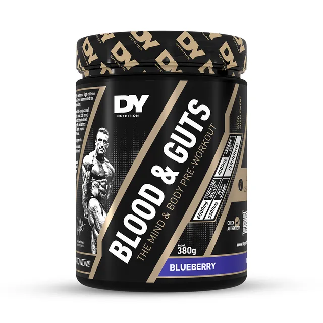 DY Nutrition Blood & Guts pré-workout 380g myrtille 20 doses