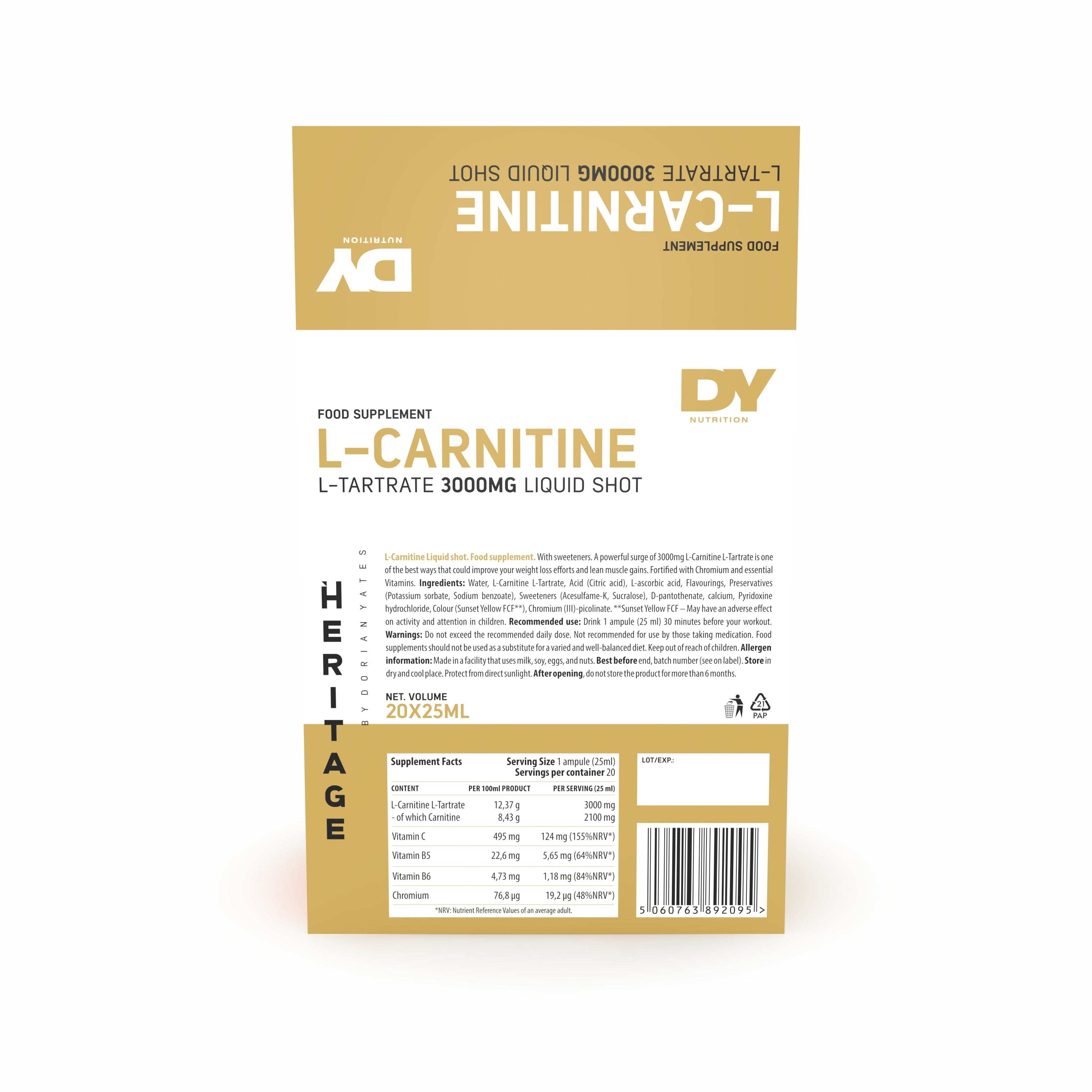DY Nutrition L-Carnitine L-Tartrate liquide 3000 mg orange