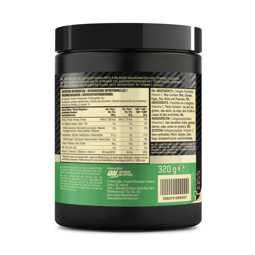 Optimum Health Collagen Peptides Poudre 400 g Vitamine C