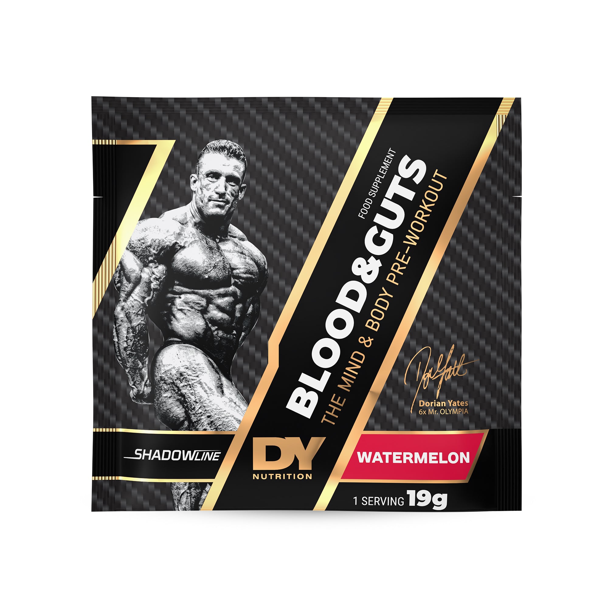 DY Nutrition Blood & Guts pré-workout 19g fraise