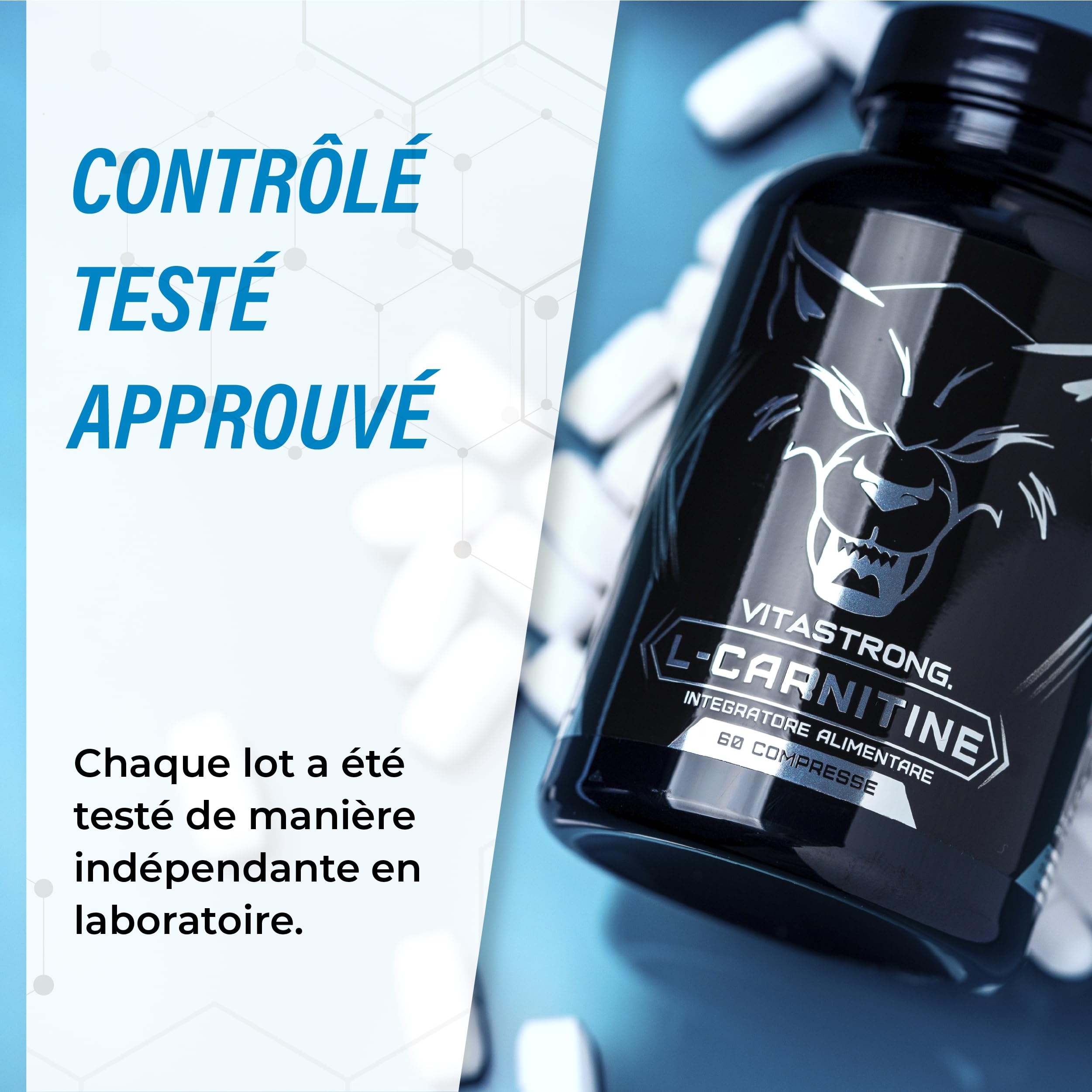 Vitastrong Acetyl L-Carnitine 1000 mg comprimés 60 cpr énergie