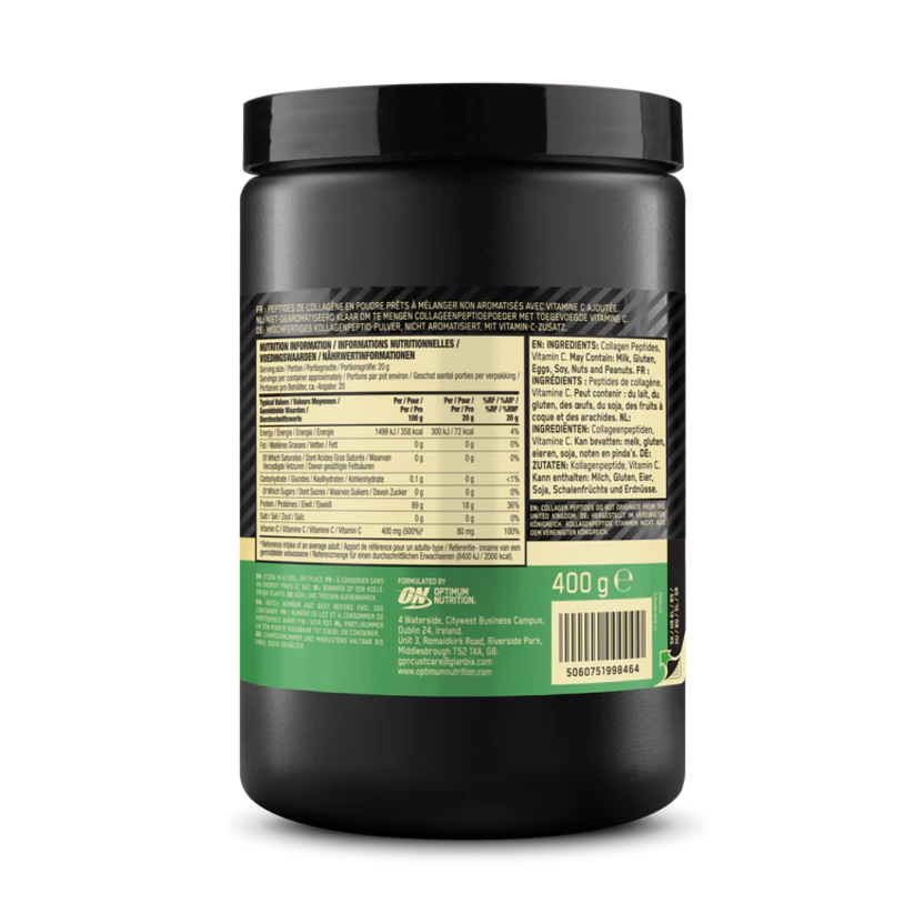 Optimum Health Collagen Peptides Poudre 400 g Vitamine C