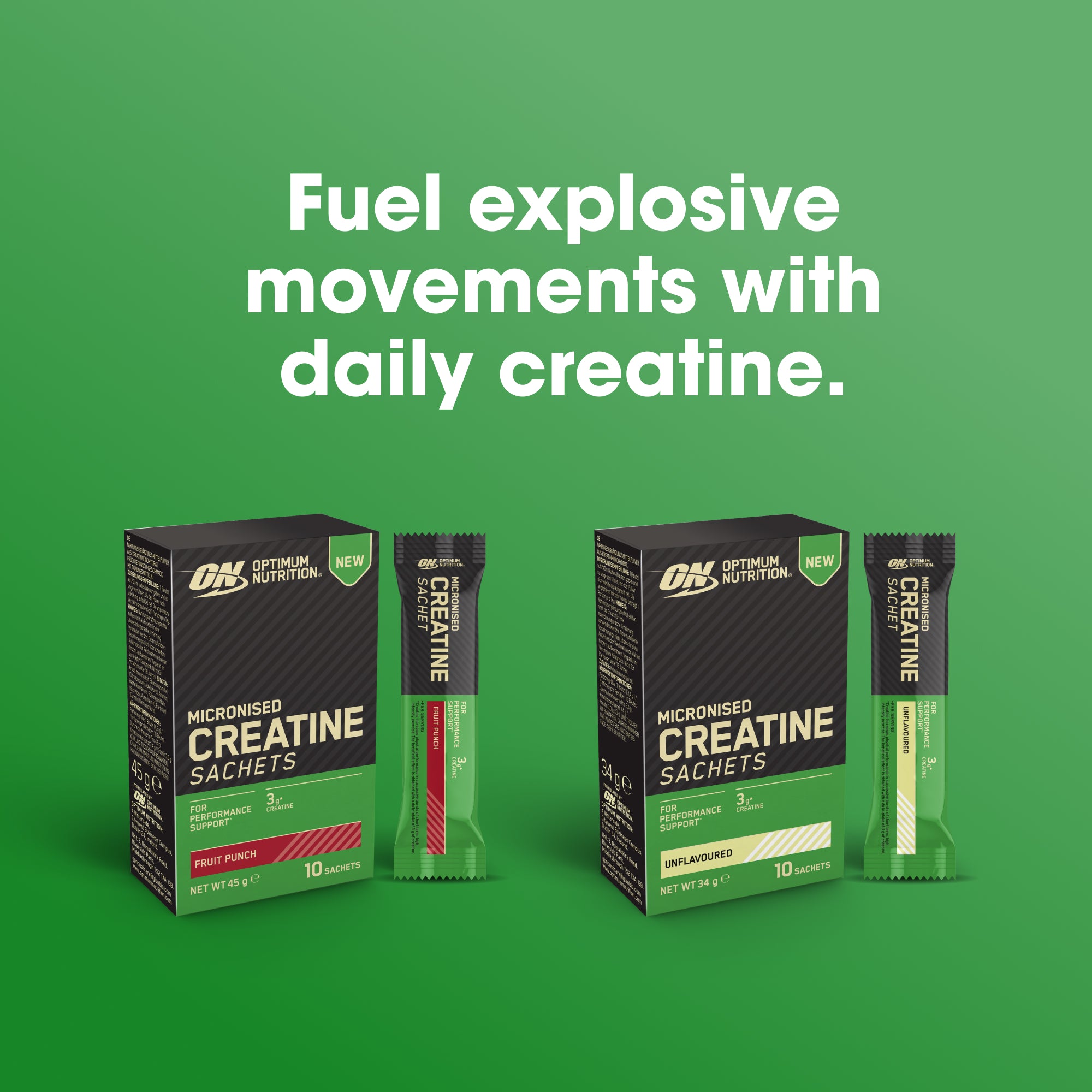 Optimum Nutrition Creatine Micronised sachets Fruit Punch x10
