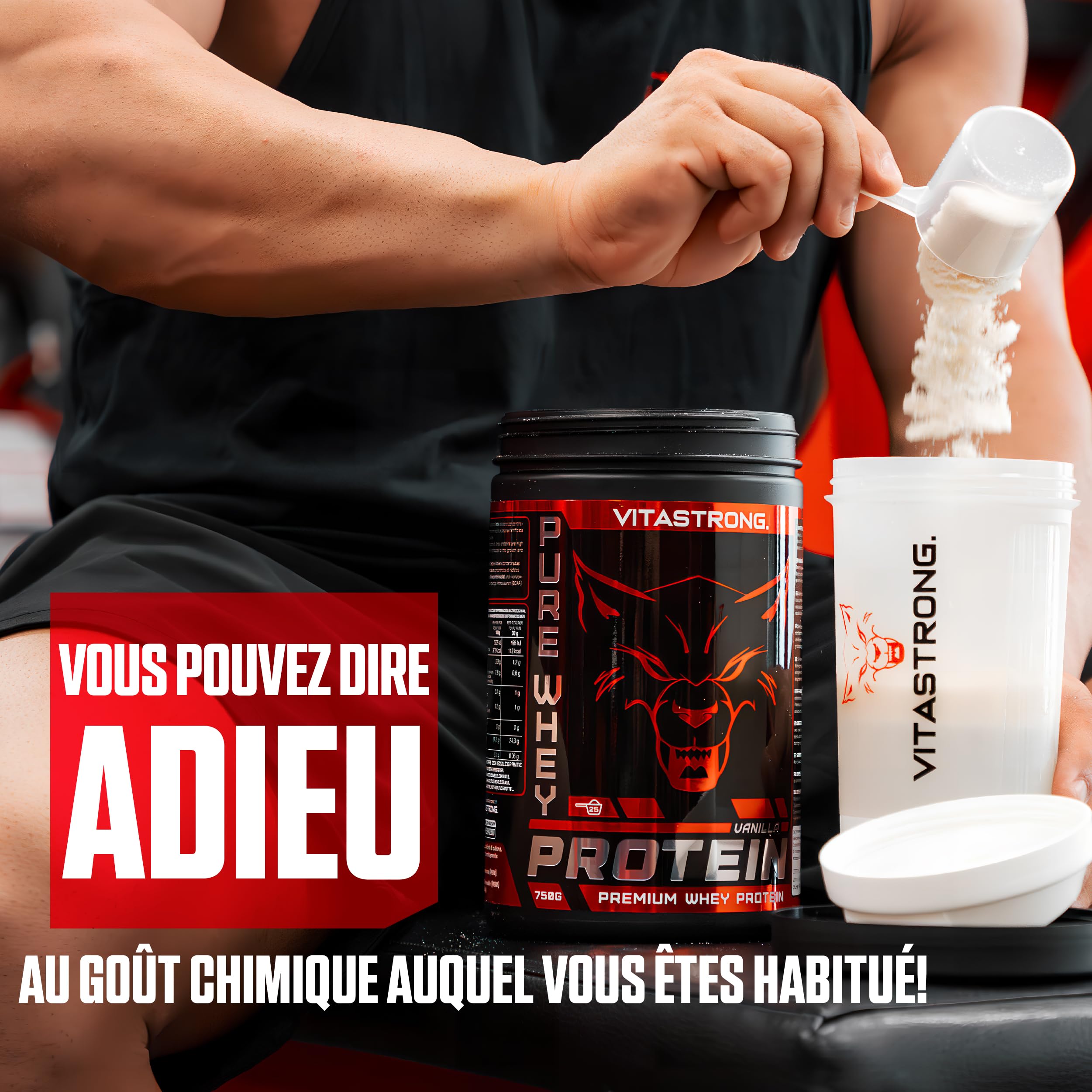 Vitastrong Whey Protein isolate vanille 750 g masse