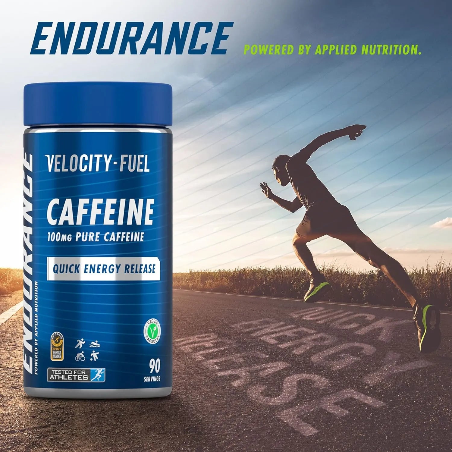 Applied Nutrition Endurance Caffeine Gélules 100 mg 90 Capsules