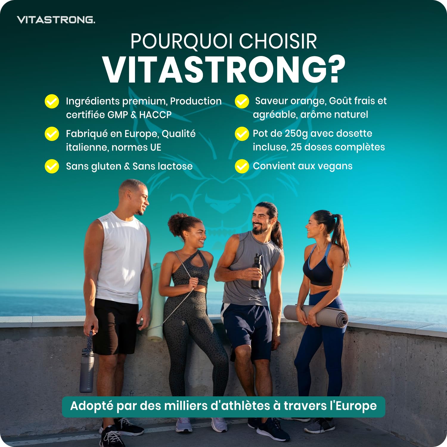 Vitastrong Hydra Pro Électrolytes en Poudre Orange 250g 5 Minéraux