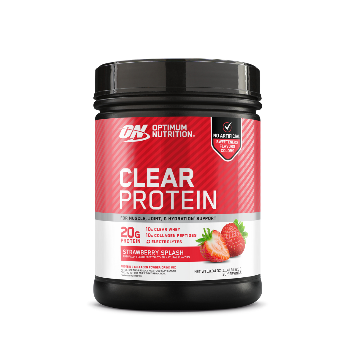 Optimum Nutrition Clear Protein protéine clear 20g collagène