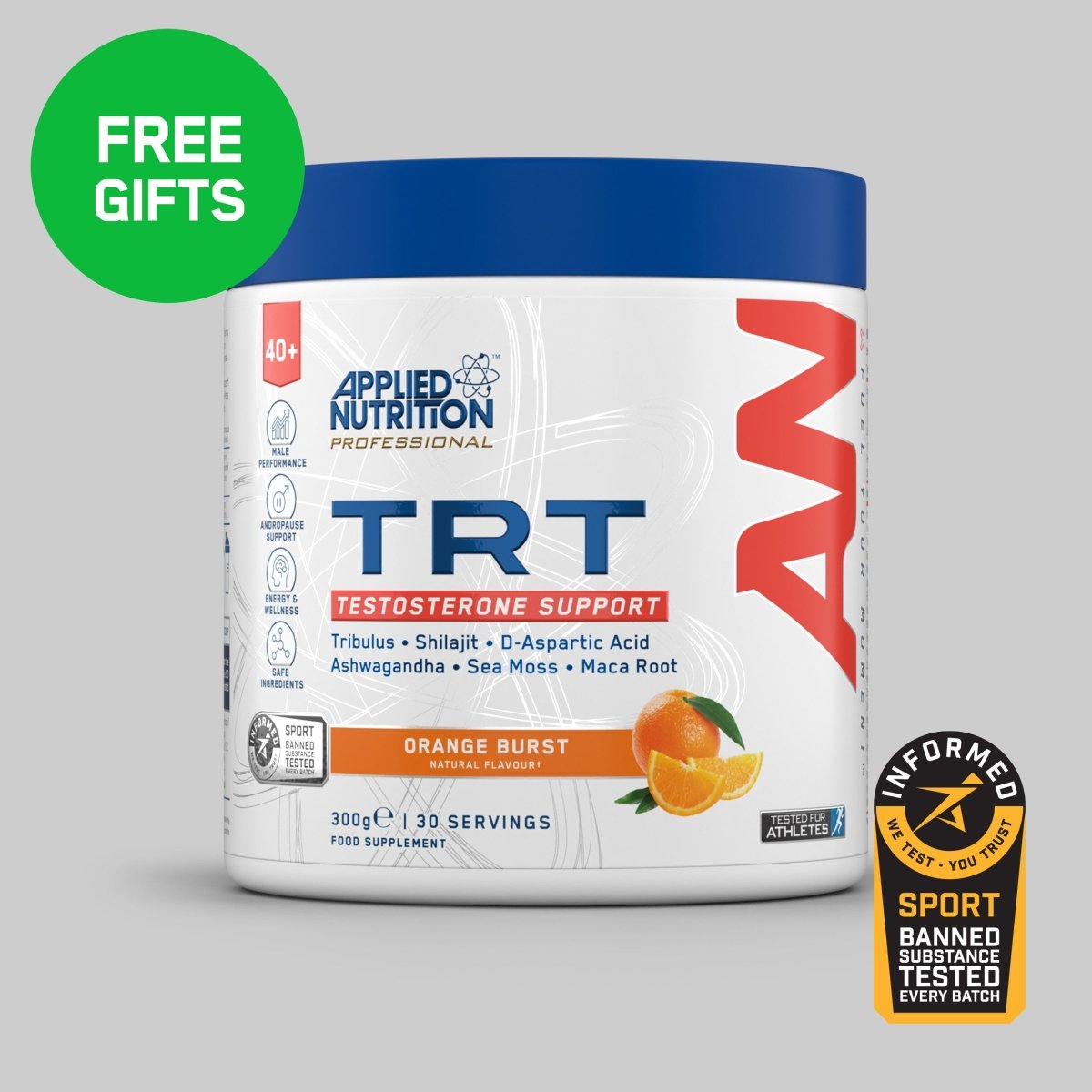 Applied Nutrition TRT testostérone poudre 300g citron