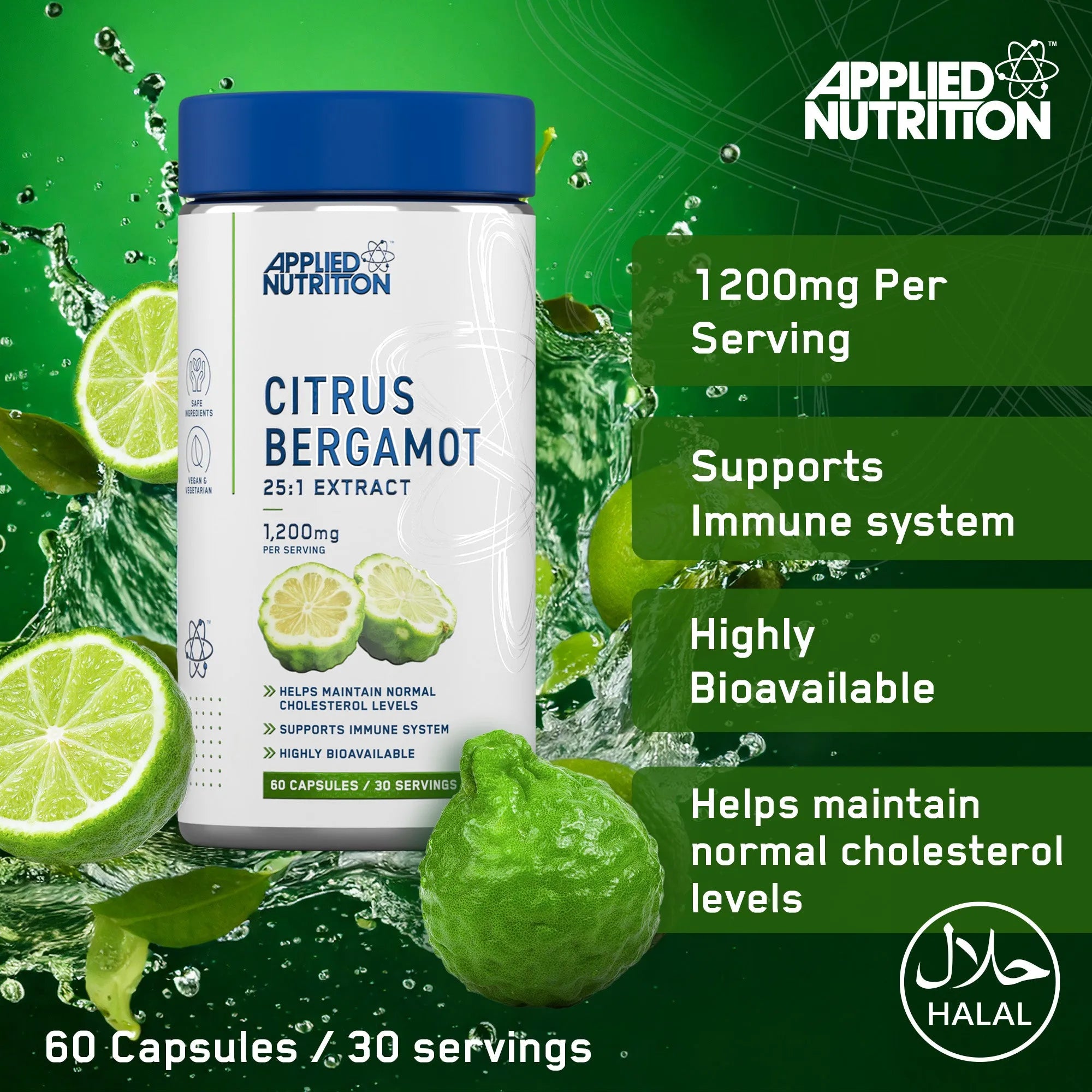 Applied Nutrition Citrus Bergamot Agrumes 60 Gélules
