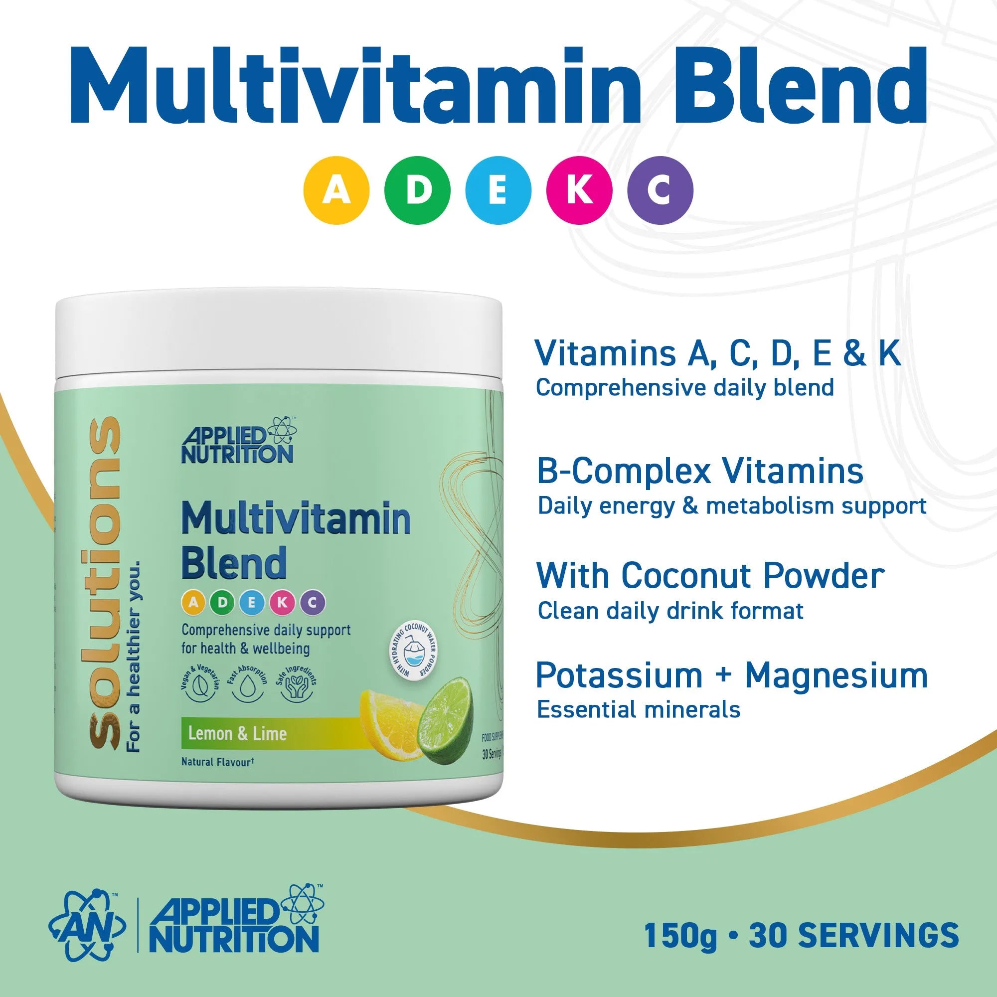 Applied Nutrition Vitality Multivitamine poudre citron lime