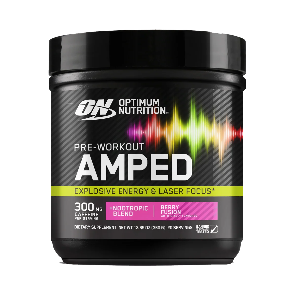 Optimum Nutrition Pre-Workout Amped poudre caféine 300mg