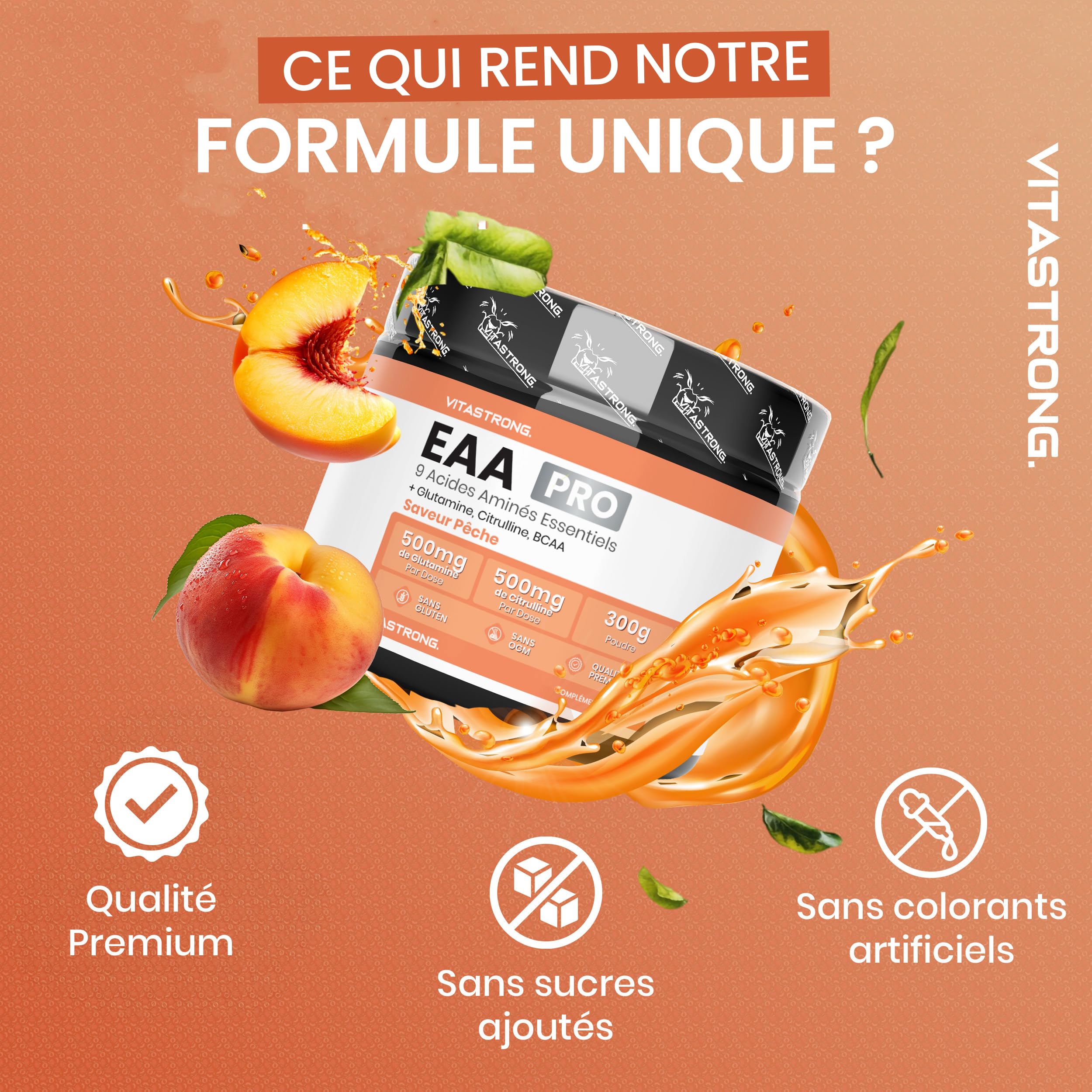 Vitastrong EAA PRO 9 poudre 300g pêche récupération