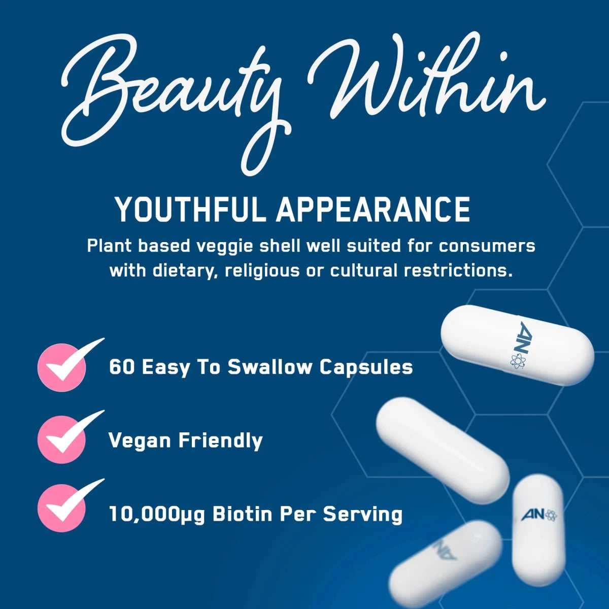 Applied Nutrition Collagen cheveux peau ongles 60 gélules marin