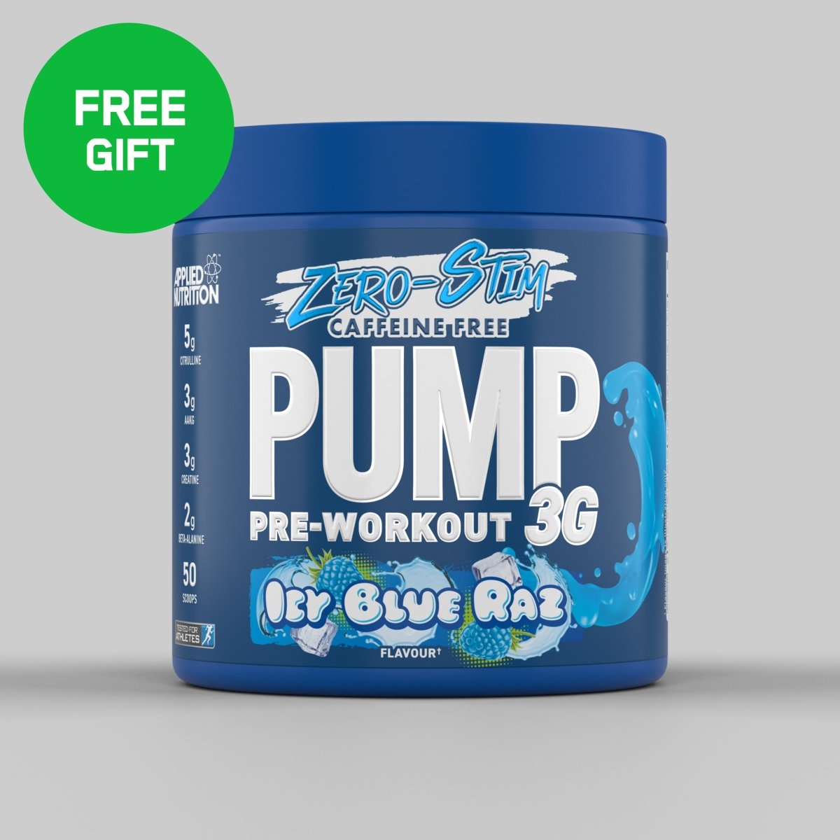 Applied ABE Pump 3G Zero Stim Pré-Workout Icy Blue Raz 375g