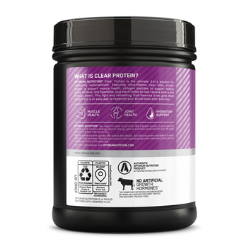 Optimum Nutrition Clear Protein protéine clear 20g collagène