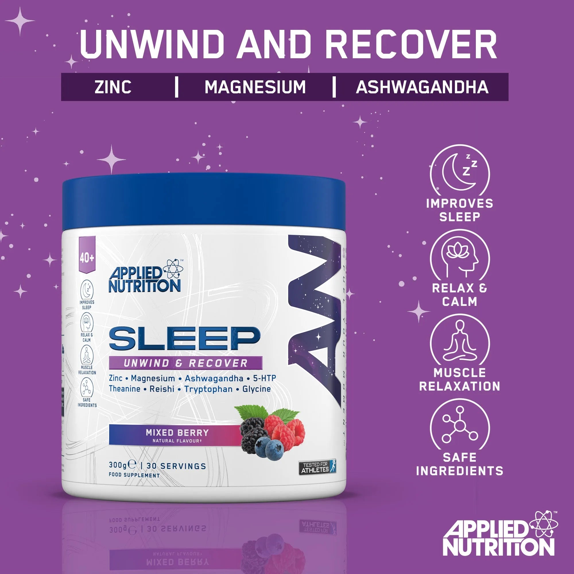Applied Nutrition Sleep Support poudre sommeil 300 g mixed berry
