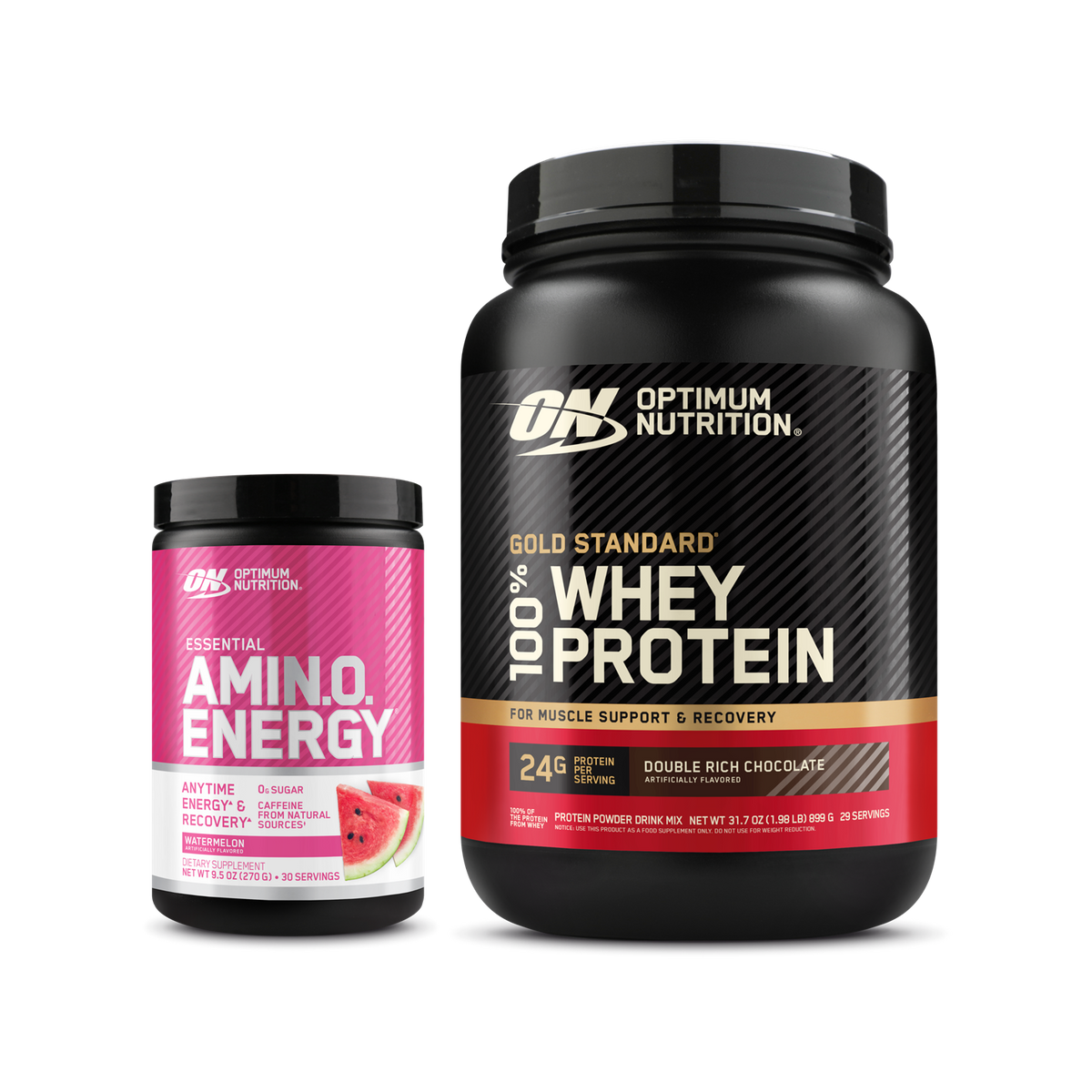 Optimum Nutrition Dynamic Duo Bundle Pré-Workout + Whey Récupération