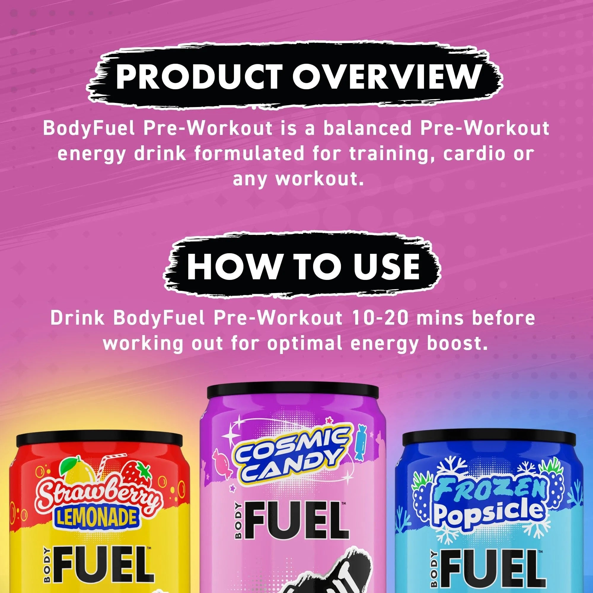Applied Nutrition BodyFuel Pre-Workout boisson Strawberry Lemonade 12 pack