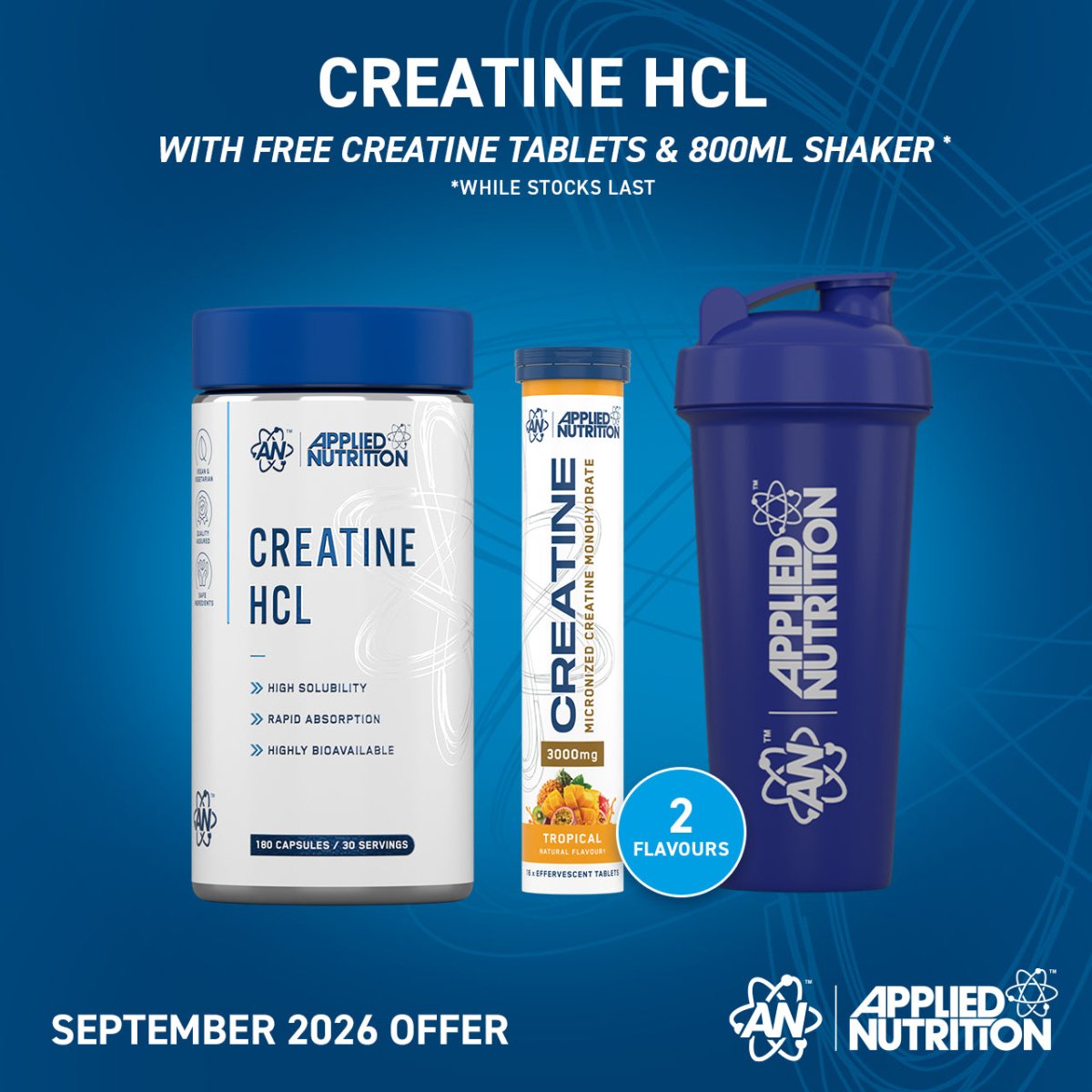 Applied Nutrition Creatine HCL créatine 180 gélules 3 g